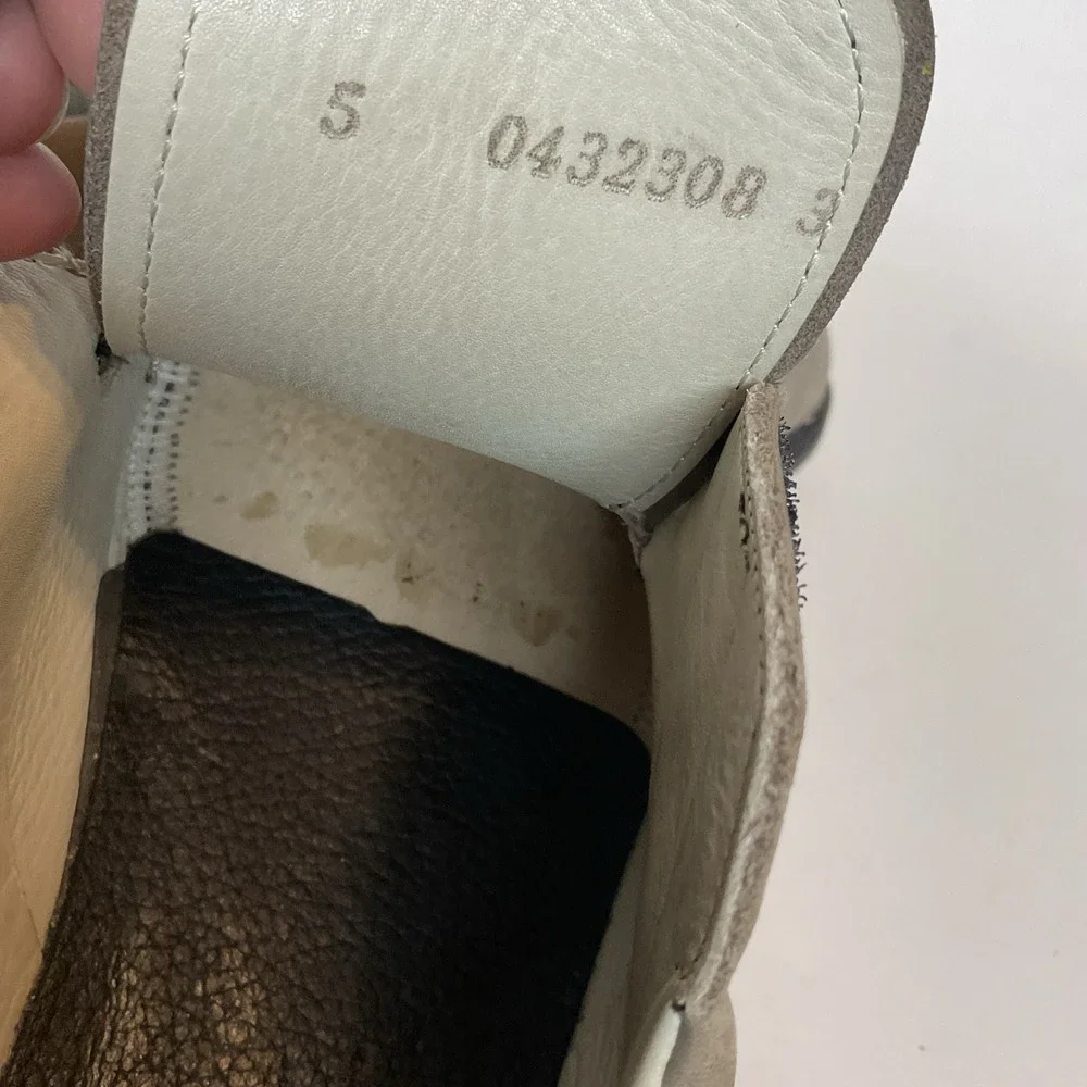 Dark Beige Tan Nubuck Leather FINN COMFORT Low Shoes w/Flap UK5 Women's 7,5 FLAW